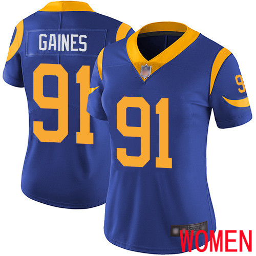 Los Angeles Rams Limited Royal Blue Women Greg Gaines Alternate Jersey NFL Football #91 Vapor Untouchable->los angeles rams->NFL Jersey
